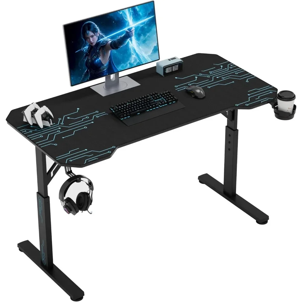 Height Adjustable Gaming Desk Gamer Table T Shaped with Carbon Fiber Surface Computer PC Desk Black (47 Inch)
Height Adjustable Gaming Desk Gamer Table T Shaped with Carbon Fiber Surface Computer PC Desk Black (47 Inch)