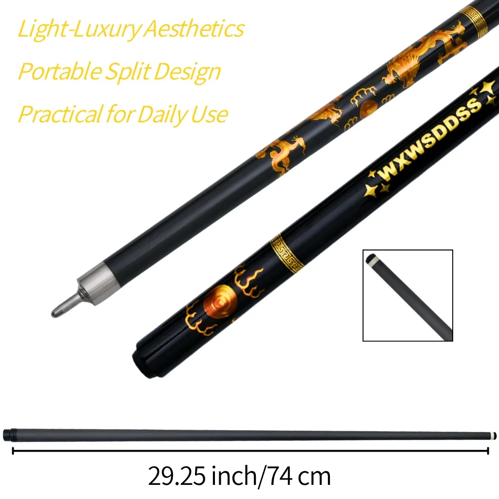 12.5mm Carbon Low Deflection Pool Cue Golden Glossy Pro Taper Shaft Multi Layer Tip Screw Extension Butt Cap for Adult Player
12.5mm Carbon Low Deflection Pool Cue Golden Glossy Pro Taper Shaft Multi Layer Tip Screw Extension Butt Cap for Adult Player