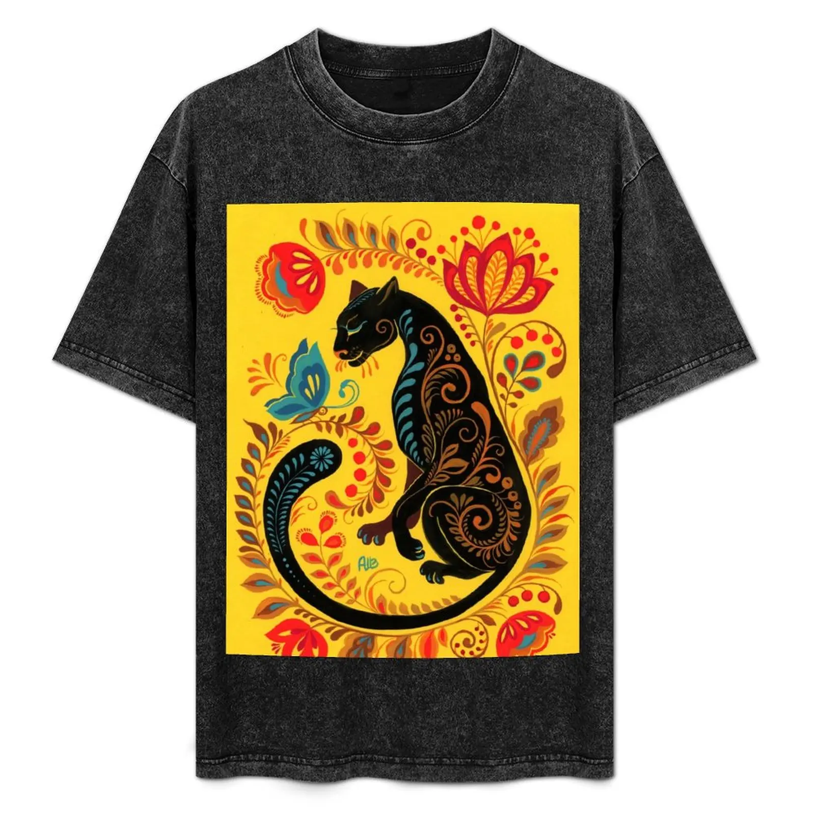 Panther & Butterfly Folk Art T-Shirt essential t shirt cheap stuff funny meme t-shirts plain black t shirts men
Panther & Butterfly Folk Art T-Shirt essential t shirt cheap stuff funny meme t-shirts plain black t shirts men