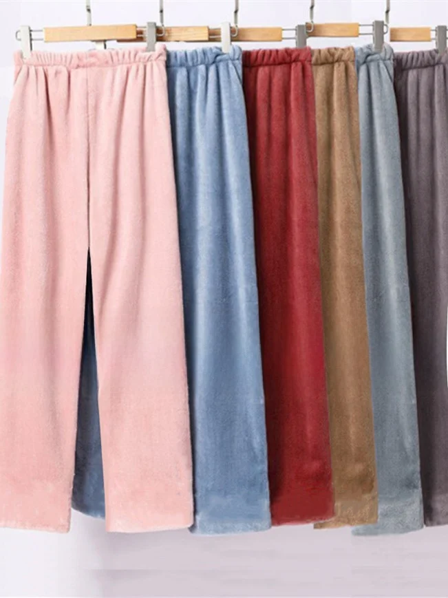 Уютные домашние брюки из кораллового флиса с прямыми штанинами, осенне-зимние, с высокой талией, на резинке, из полиэстера
Уютные домашние брюки из кораллового флиса с прямыми штанинами, осенне-зимние, с высокой талией, на резинке, из полиэстера