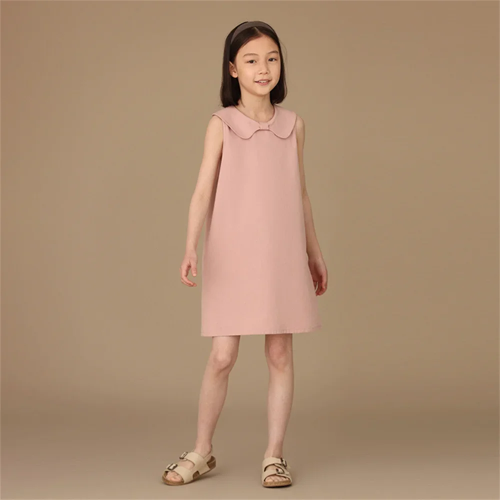 New Summer Teenager Girls Dress Sleeveless Kids's Dress with Cute Bow Collar Vestidos Vintage Princess Teens Dress Clothing
New Summer Teenager Girls Dress Sleeveless Kids's Dress with Cute Bow Collar Vestidos Vintage Princess Teens Dress Clothing