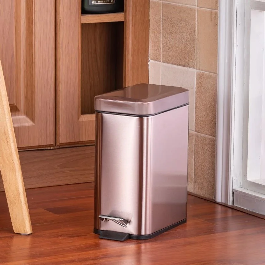 Stainless Steel Foot Pedal Trash Can Small Size Quiet Drop Rectangular Kitchen Bedroom Bathroom Home Use Garbage Can
Stainless Steel Foot Pedal Trash Can Small Size Quiet Drop Rectangular Kitchen Bedroom Bathroom Home Use Garbage Can