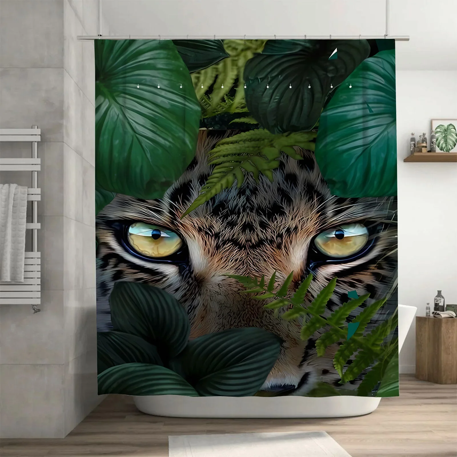 Водонепроницаемая занавеска для душа с дизайном «Тигр в джунглях», термостойкая, можно стирать в машине, непрозрачная, 180x180 см
Водонепроницаемая занавеска для душа с дизайном «Тигр в джунглях», термостойкая, можно стирать в машине, непрозрачная, 180x180 см