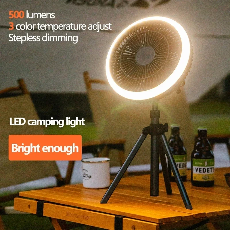 10000mAh Smart Camping Fan Rechargeable Desktop Portable Wireless Ceiling Electric Fan with Power Bank LED Lighting Tripod Amagi
10000mAh Smart Camping Fan Rechargeable Desktop Portable Wireless Ceiling Electric Fan with Power Bank LED Lighting Tripod Amagi