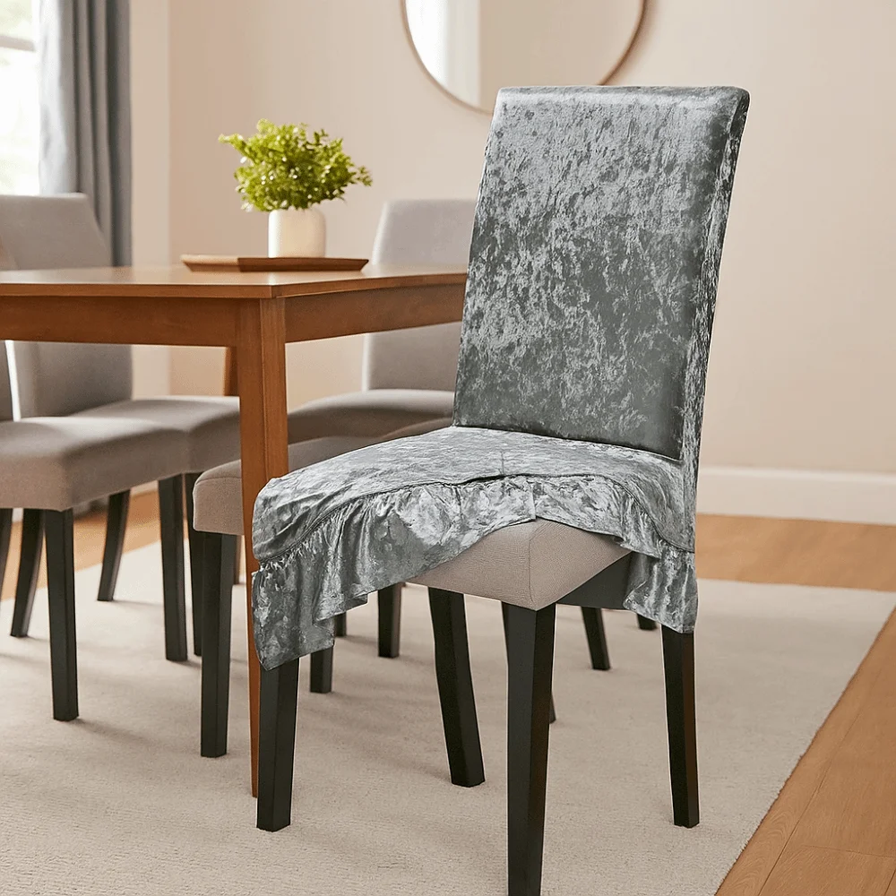 Elastic Velvet Dining Chair Cover Removable Dust Proof Seat Cover with Ruffled Edges Universal Chair Protective Case Banquet
Elastic Velvet Dining Chair Cover Removable Dust Proof Seat Cover with Ruffled Edges Universal Chair Protective Case Banquet