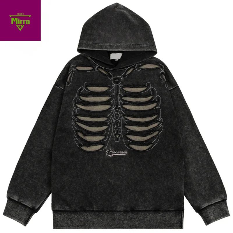 Punk Skeleton Ripped Hoodie for Men Washed Vintage Oversized Pullover Hoodies Hip Hop Streetwear Harajuku Y2K Hooded Sweatshirt
Punk Skeleton Ripped Hoodie for Men Washed Vintage Oversized Pullover Hoodies Hip Hop Streetwear Harajuku Y2K Hooded Sweatshirt