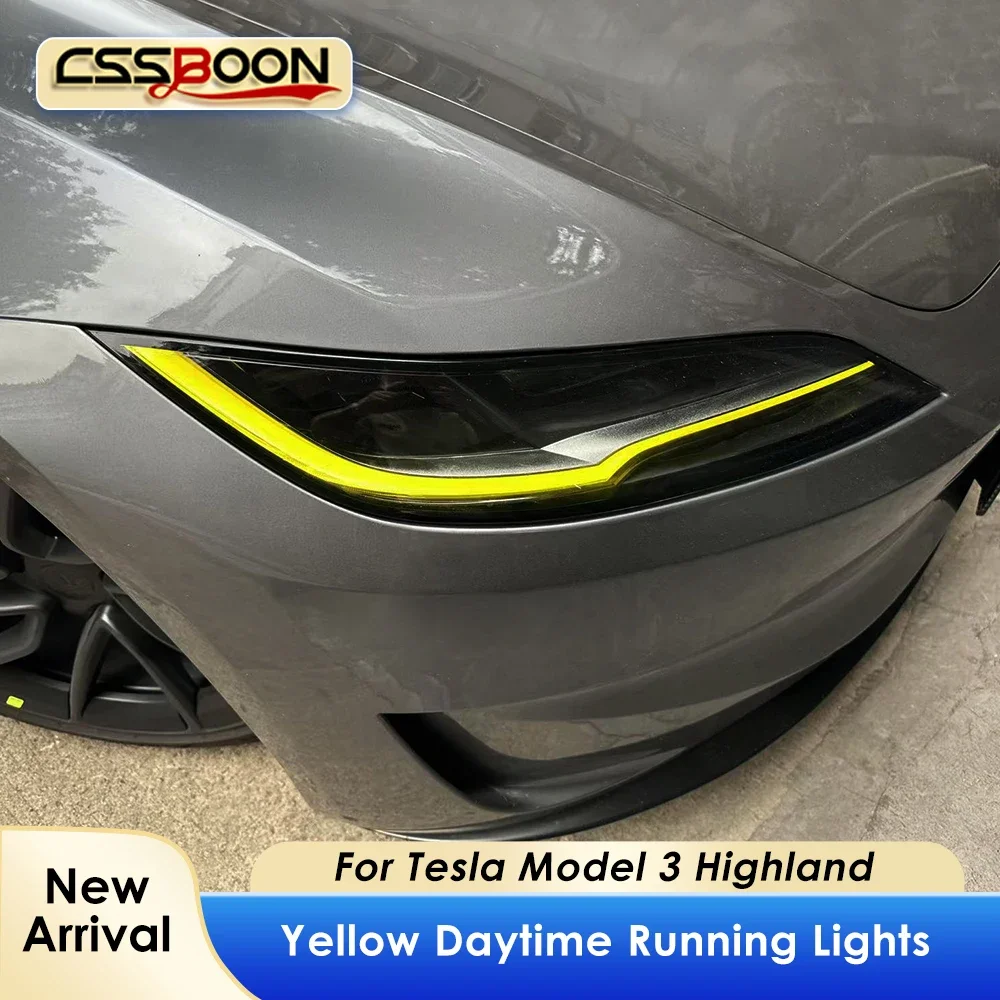 CSSBOON Car DRL Daytime Running Lights For Tesla Model 3 Highland LED Yellow LED Daylight Turn Signal Waterproof Fog Lamp
CSSBOON Car DRL Daytime Running Lights For Tesla Model 3 Highland LED Yellow LED Daylight Turn Signal Waterproof Fog Lamp