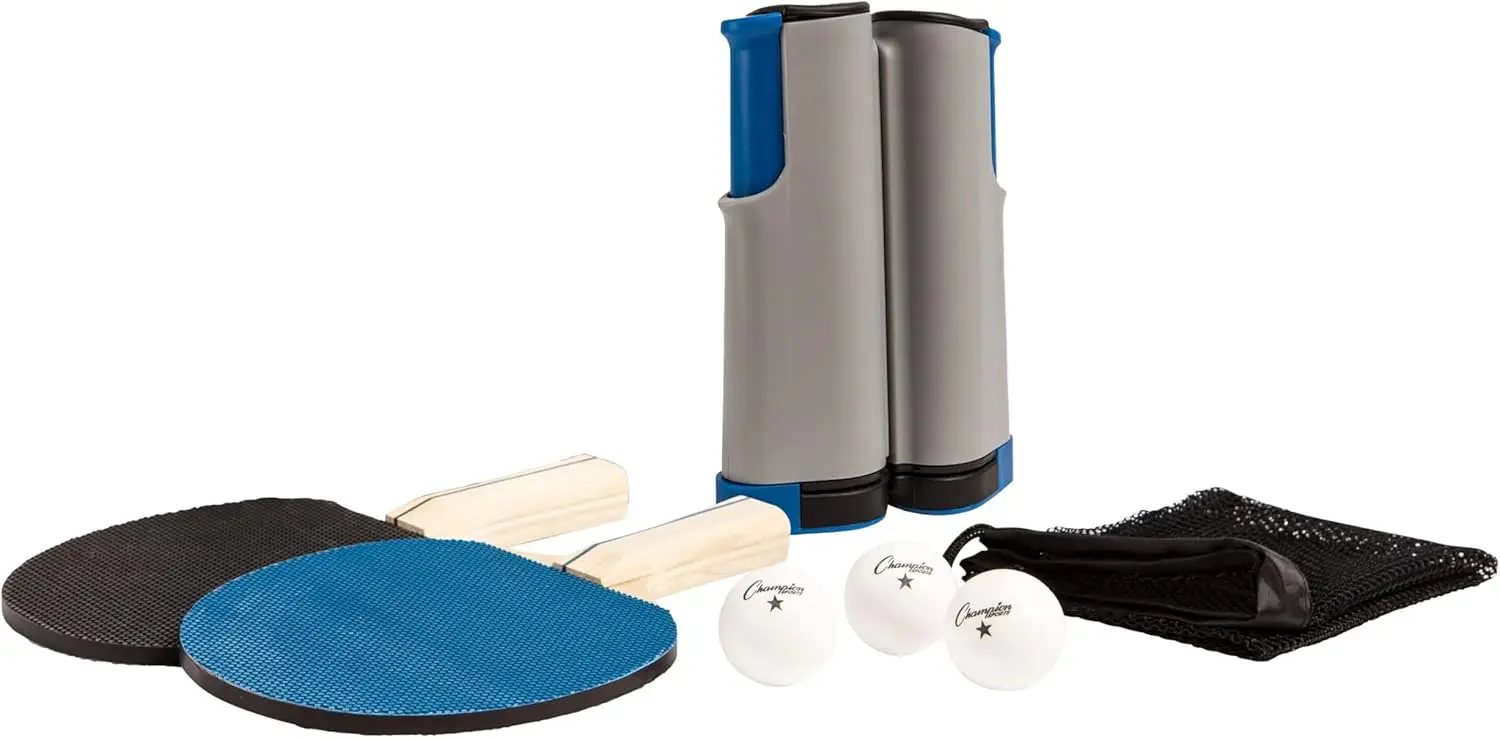 Portable Table Tennis Set: Ping Pong Paddles, Balls, Retractable Net & Post, Clamp-On Design for Any Table Up to 75"
Portable Table Tennis Set: Ping Pong Paddles, Balls, Retractable Net & Post, Clamp-On Design for Any Table Up to 75"