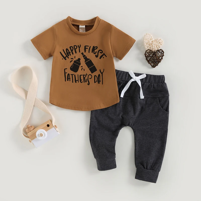 Baby Boys Pants Set Short Sleeve Crew Neck Letters Print T-shirt with Pants Summer Outfit
Baby Boys Pants Set Short Sleeve Crew Neck Letters Print T-shirt with Pants Summer Outfit