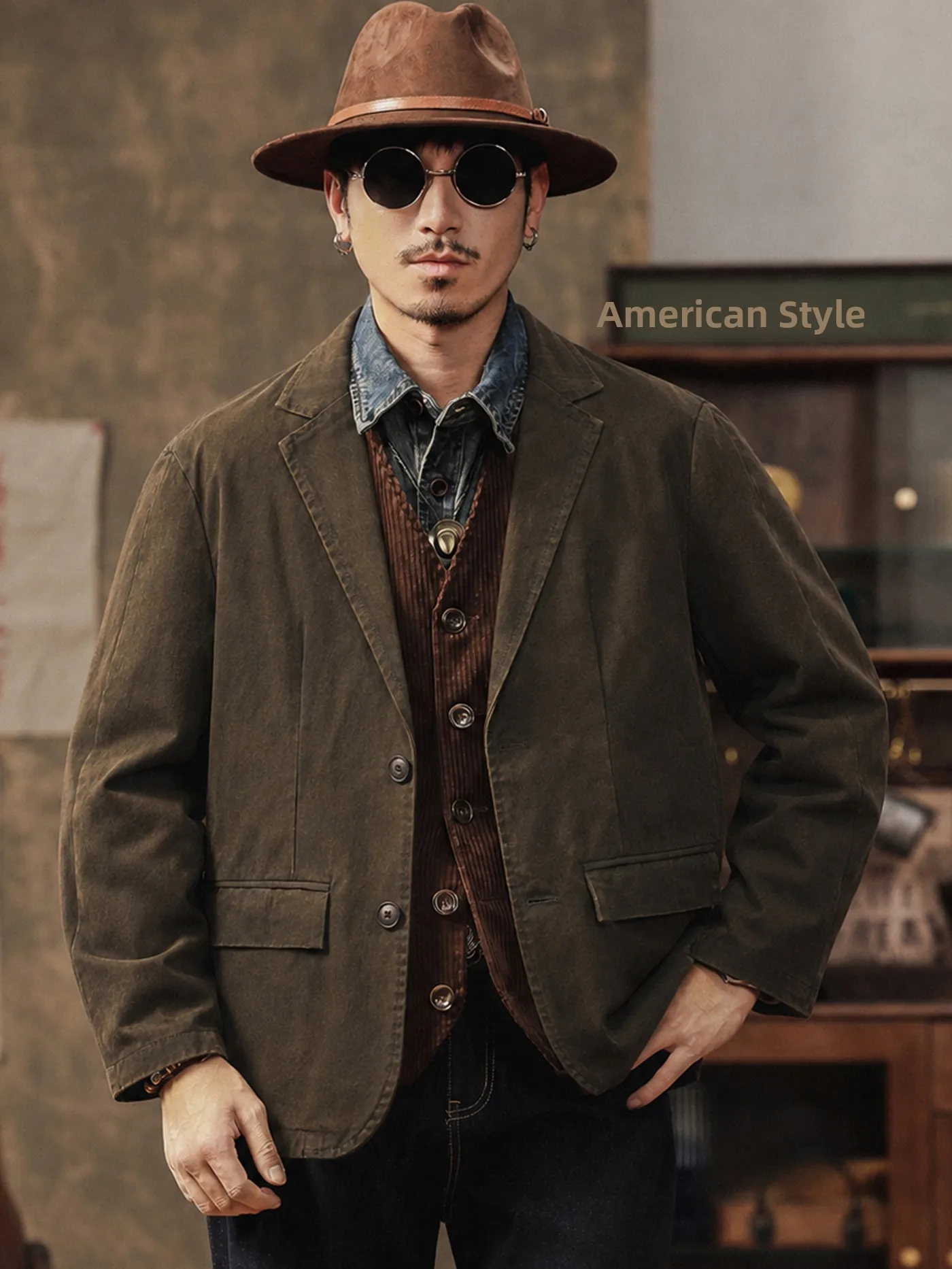 Retro Washed Casual Cotton Suit Jacket Men's Loose Fit Autumn Fashion Urban Style Long Sleeve Flat Collar Single Button Closure
Retro Washed Casual Cotton Suit Jacket Men's Loose Fit Autumn Fashion Urban Style Long Sleeve Flat Collar Single Button Closure