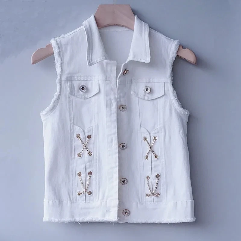 Spring Summer Women's Denim Vest Coats 2025 New Korean Slim Sleeveless Jacket Black White Jeans Vest Female Waistcoat Outerwear
Spring Summer Women's Denim Vest Coats 2025 New Korean Slim Sleeveless Jacket Black White Jeans Vest Female Waistcoat Outerwear
