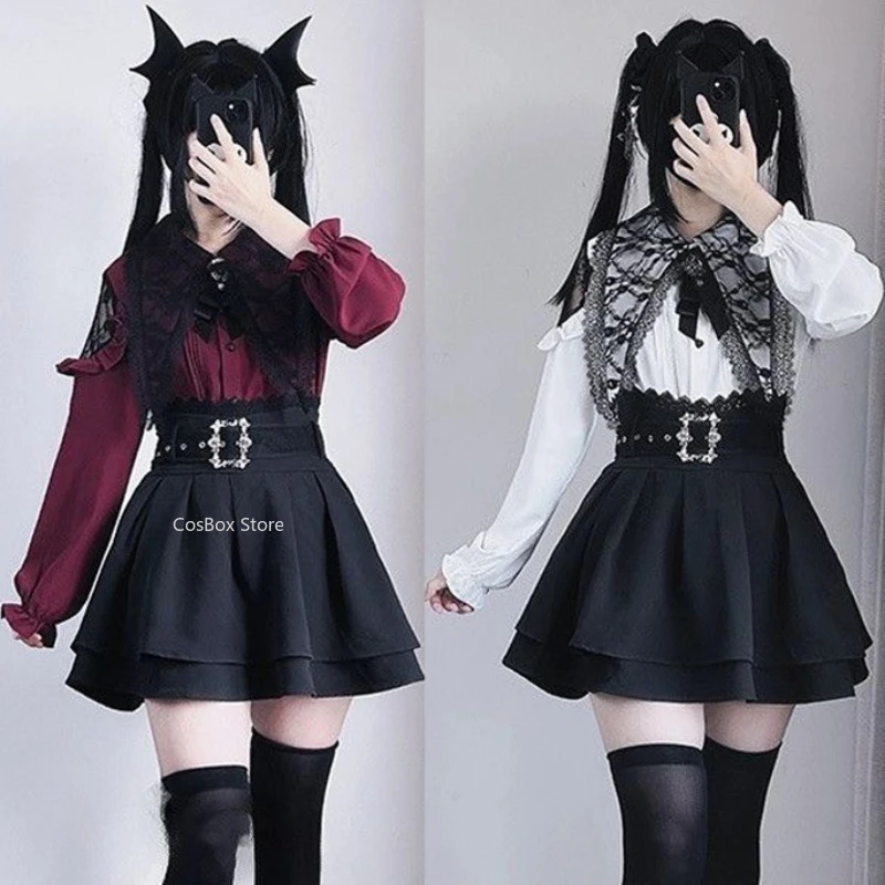 Jirai Kei Lace Bow Blouse Y2K Gothic Lolita Dark Set Long Sleeve Blouse Black High Waist Skirt Women Sweet Kawaii Japanese Style
Jirai Kei Lace Bow Blouse Y2K Gothic Lolita Dark Set Long Sleeve Blouse Black High Waist Skirt Women Sweet Kawaii Japanese Style
