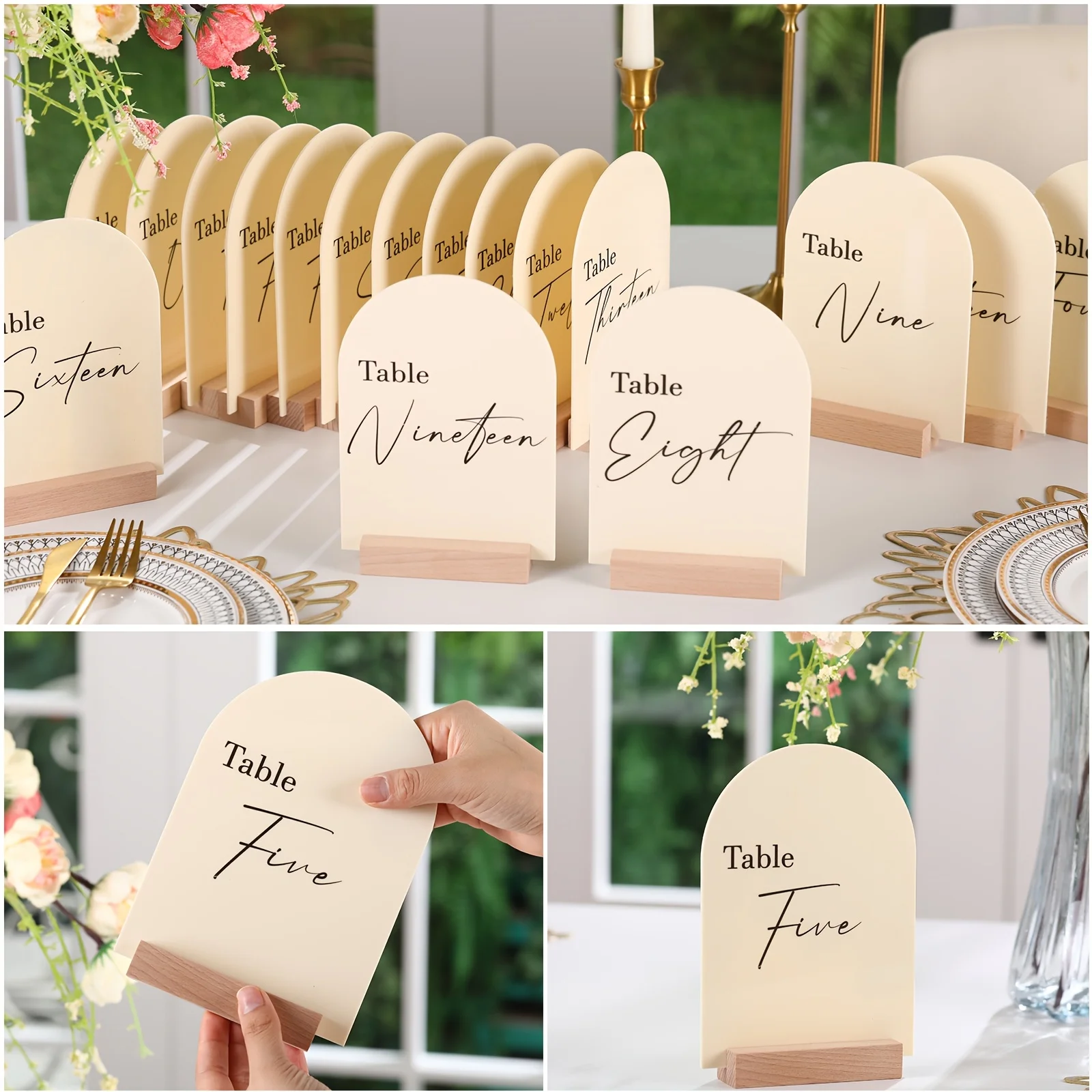 20 Sets Arch Acrylic Table Numbers for Wedding 5 X 7 Inch Table Numbers 1-20 with Wooden Stands, Arch Acrylic Signs for Wedding Reception, Anniversary, Event, Party, Restaurant Centerpieces
20 Sets Arch Acrylic Table Numbers for Wedding 5 X 7 Inch Table Numbers 1-20 with Wooden Stands, Arch Acrylic Signs for Wedding Reception, Anniversary, Event, Party, Restaurant Centerpieces