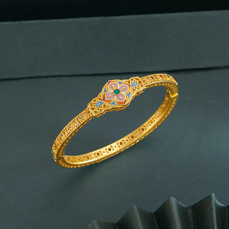 Ancient Palace Method 9999 24K Real Gold Flower Brocade Bracelet High Enamel Boutique Burning Blue Peace Bracelet Bracelet
Ancient Palace Method 9999 24K Real Gold Flower Brocade Bracelet High Enamel Boutique Burning Blue Peace Bracelet Bracelet