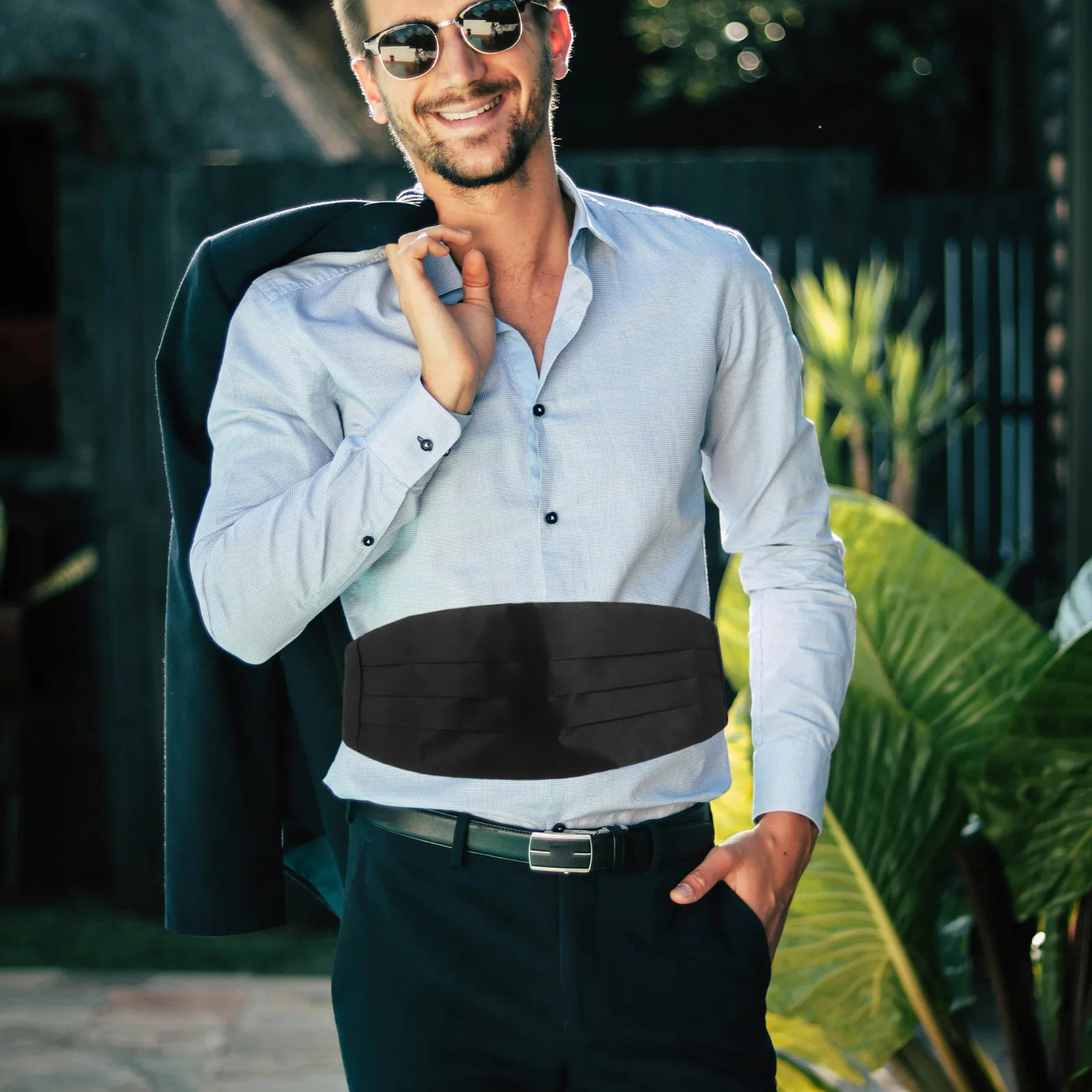 Комплект из 2 мужских формальных поясов-кумербандов (черный и белый), эластичные регулируемые пояса для свадебных и вечерних костюмов, аксессуары для смокингов и брюк
Комплект из 2 мужских формальных поясов-кумербандов (черный и белый), эластичные регулируемые пояса для свадебных и вечерних костюмов, аксессуары для смокингов и брюк