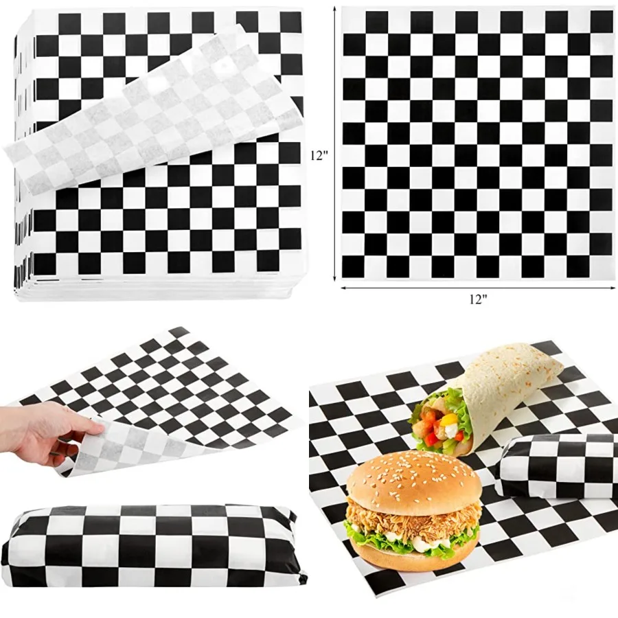 1000 Sheets 12 x 12 Inch Sandwich Paper Deli Basket Liner Wrap Food Basket Liners Wrapping Checkered Sheets, Black and White
1000 Sheets 12 x 12 Inch Sandwich Paper Deli Basket Liner Wrap Food Basket Liners Wrapping Checkered Sheets, Black and White