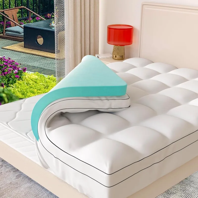 Memory Foam Mattress Topper Queen Size, Dual Layer 4 Inch Mattress Pad,2 Inch Memory Foam Plus 2 Inch Pillow Top Cover
Memory Foam Mattress Topper Queen Size, Dual Layer 4 Inch Mattress Pad,2 Inch Memory Foam Plus 2 Inch Pillow Top Cover