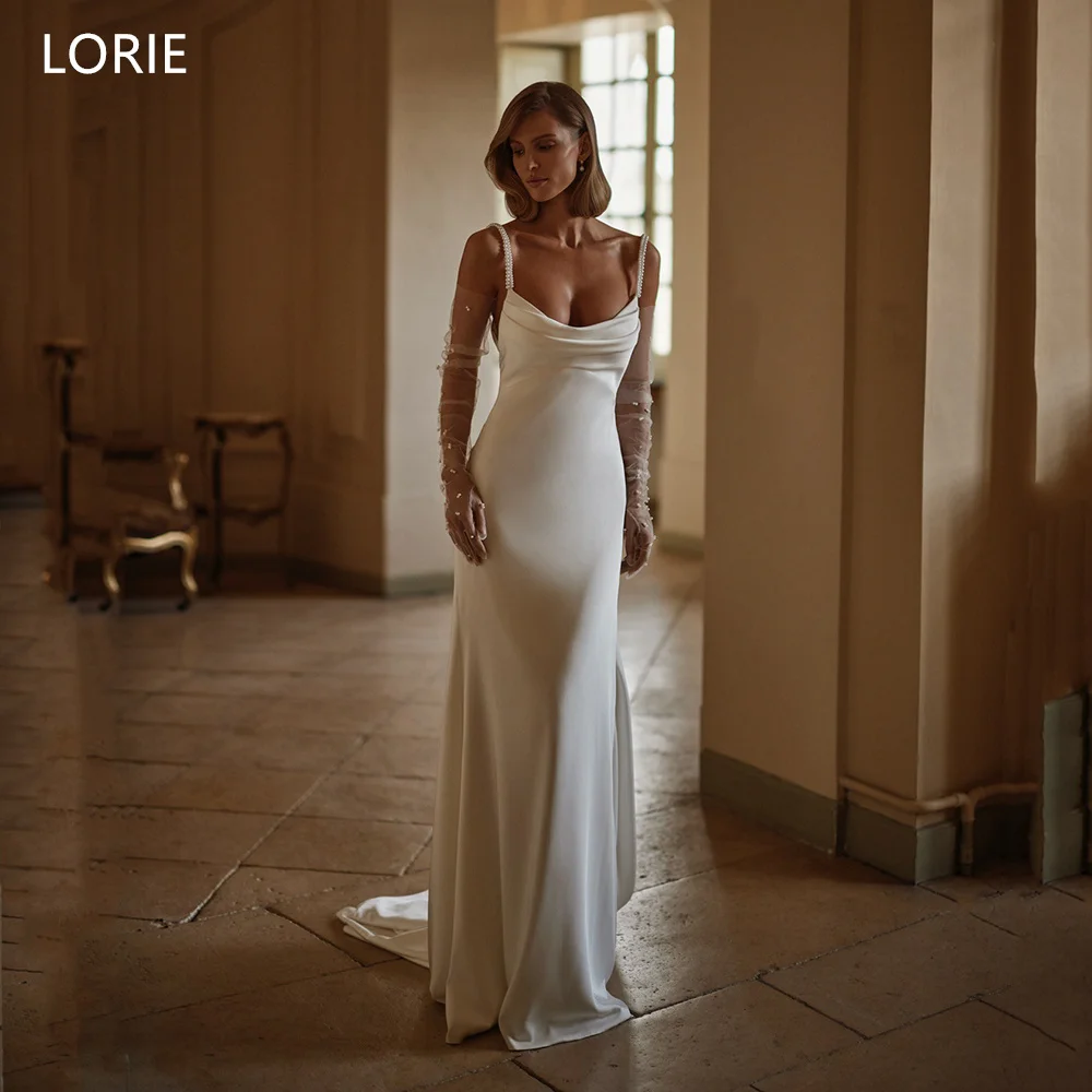 LORIE Elegant Satin Wedding Dresses Sleeveless Pearls Mermaid Bride Prom Gown Blackless Floor-Length Bridal Gowns Customized
LORIE Elegant Satin Wedding Dresses Sleeveless Pearls Mermaid Bride Prom Gown Blackless Floor-Length Bridal Gowns Customized