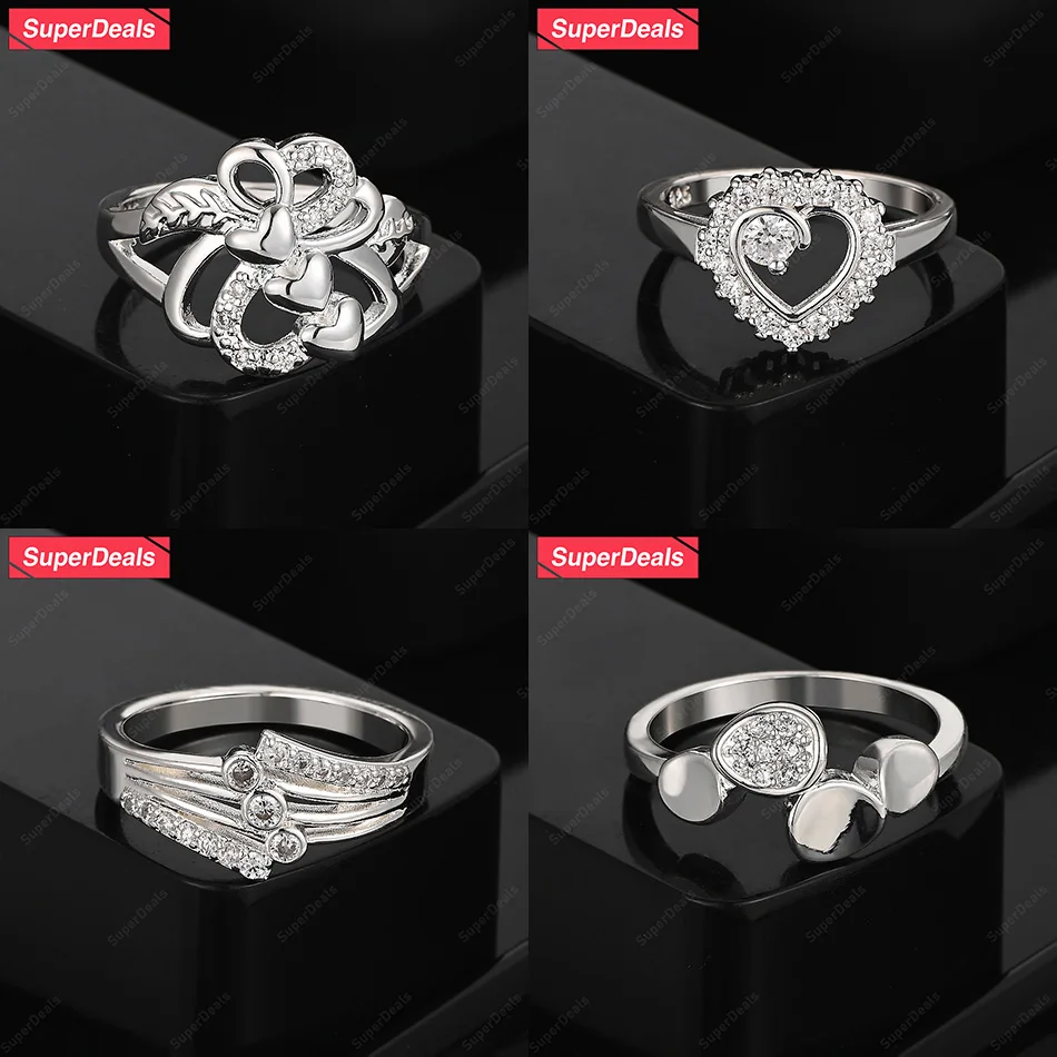 SuperDeals 925 Sterling Silver Love Heart Round Ring Classic Crystal Zircon Jewelry For Men Women Engagement Wedding Party Gift
SuperDeals 925 Sterling Silver Love Heart Round Ring Classic Crystal Zircon Jewelry For Men Women Engagement Wedding Party Gift
