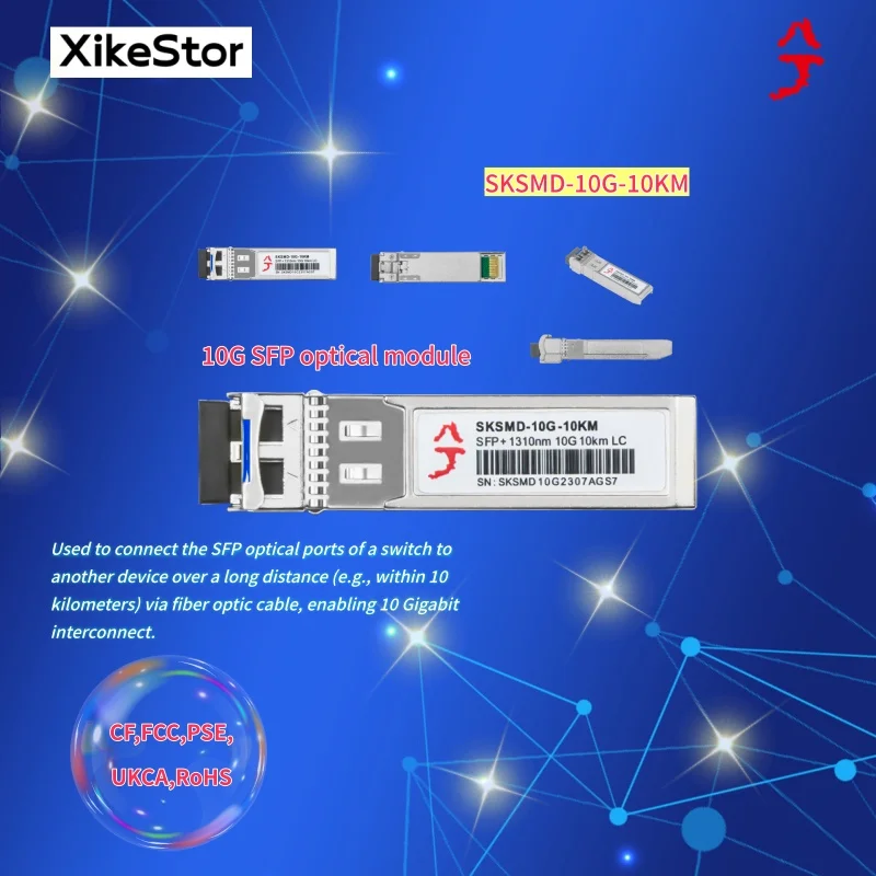 XikeStor 10G multi-mode dual-fiber module supports 10Gbps network rate
XikeStor 10G multi-mode dual-fiber module supports 10Gbps network rate