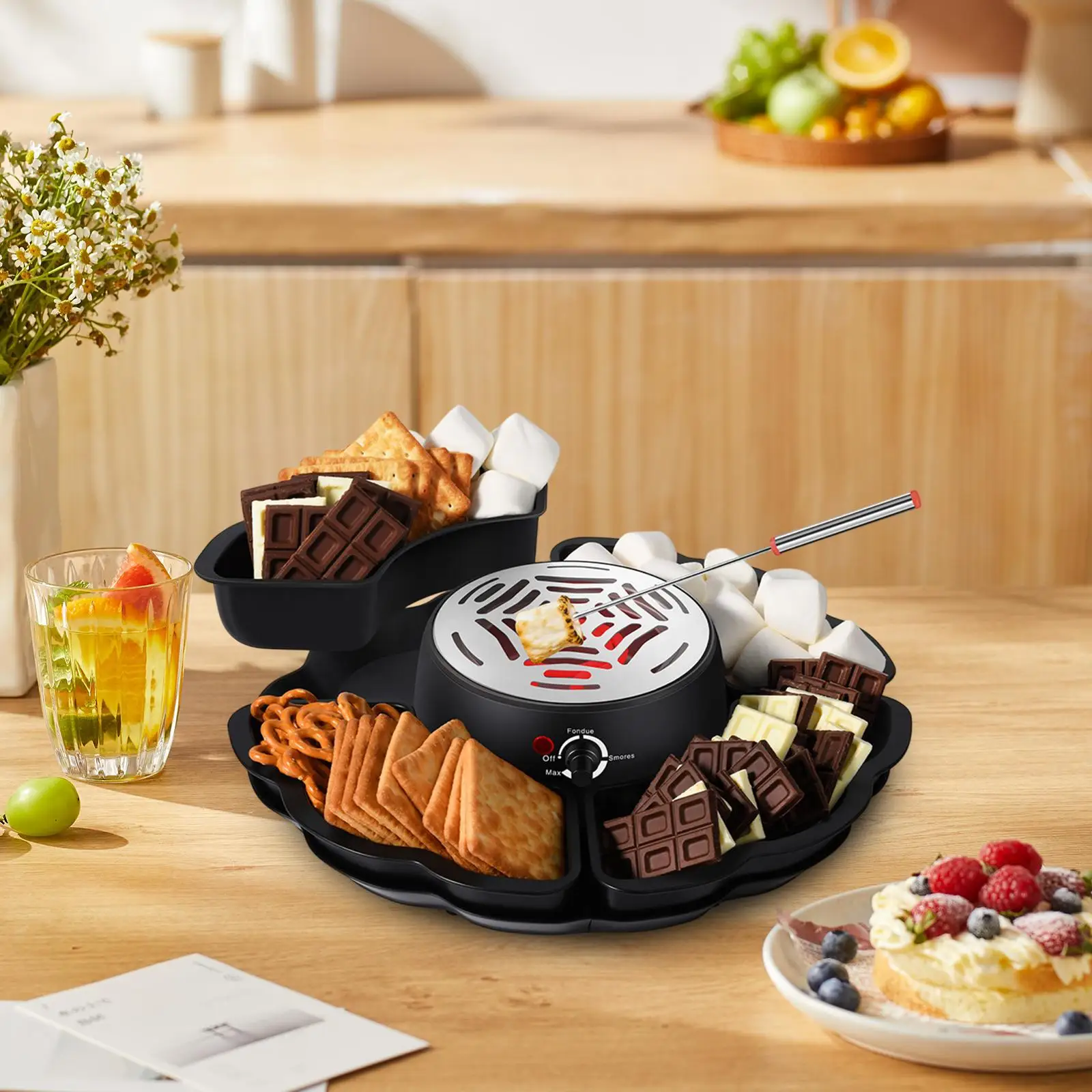 Electric Fondue Pot Set with Forks and Party Serving Tray Chocolate Fondue Set for Party Cooking Birthday Kitchen Holiday Gift
Electric Fondue Pot Set with Forks and Party Serving Tray Chocolate Fondue Set for Party Cooking Birthday Kitchen Holiday Gift