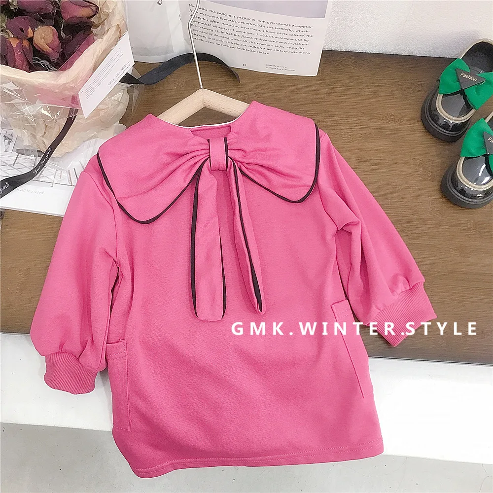 Girls' dress spring new Korean version foreign style children's bow doll collar sweater princess skirt tide
Girls' dress spring new Korean version foreign style children's bow doll collar sweater princess skirt tide