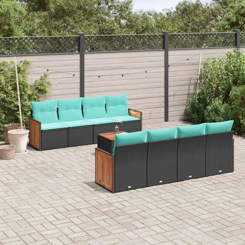 9 Piece Outdoor Patio Sofa Set with Cushions Black Wicker Rattan Garden Furniture
9 Piece Outdoor Patio Sofa Set with Cushions Black Wicker Rattan Garden Furniture