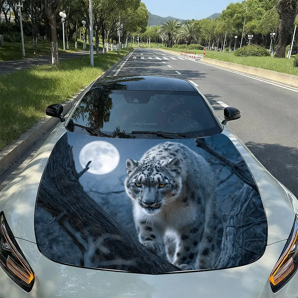 Snow Leopard Under The Moon Print Hood Decal - PVC Material, Racing Car Body Vinyl Sticker, External Modification Decoration For
Snow Leopard Under The Moon Print Hood Decal - PVC Material, Racing Car Body Vinyl Sticker, External Modification Decoration For