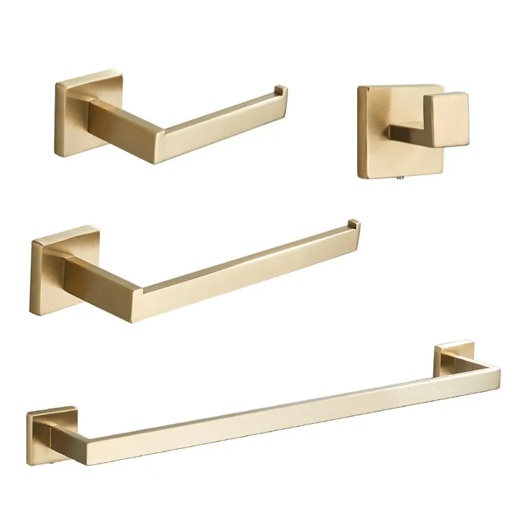 4pcs Stainless Steel Bathroom Hardware Set Wall Mount Towel Bar Robe Hooks Toilet Paper Holder Customized
4pcs Stainless Steel Bathroom Hardware Set Wall Mount Towel Bar Robe Hooks Toilet Paper Holder Customized