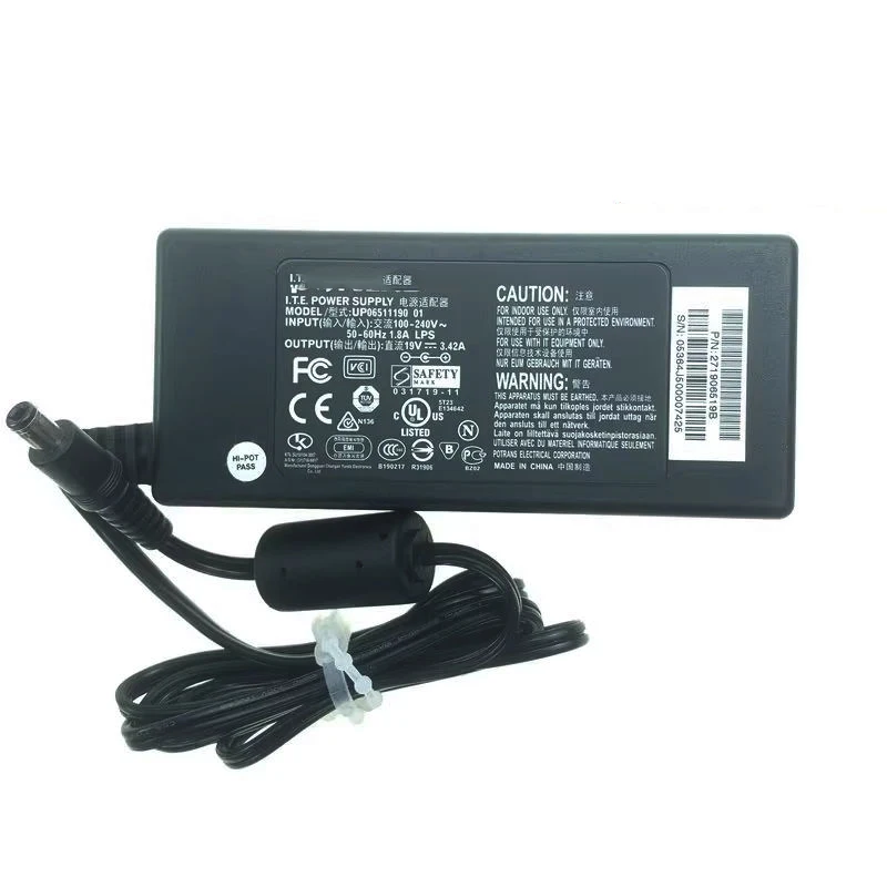 Original For POTRANS UP060B1190 UP06511190 LCD Monitor Power Supply 19V 3.42A AC Adapter Charger 6.5mm*3.0mm
Original For POTRANS UP060B1190 UP06511190 LCD Monitor Power Supply 19V 3.42A AC Adapter Charger 6.5mm*3.0mm