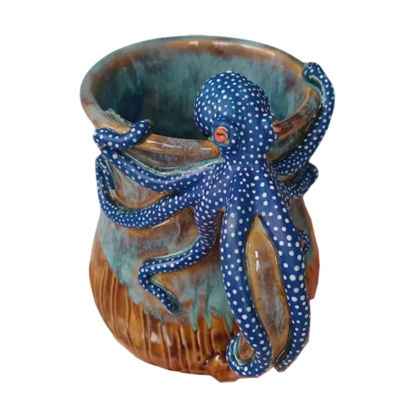 Deep Blue Octopus Mug Handmade Statue Sea Animal Mug With Handle Novelty Drinkware For Coffee And Milk Tea Enthusiasts Gifts
Deep Blue Octopus Mug Handmade Statue Sea Animal Mug With Handle Novelty Drinkware For Coffee And Milk Tea Enthusiasts Gifts