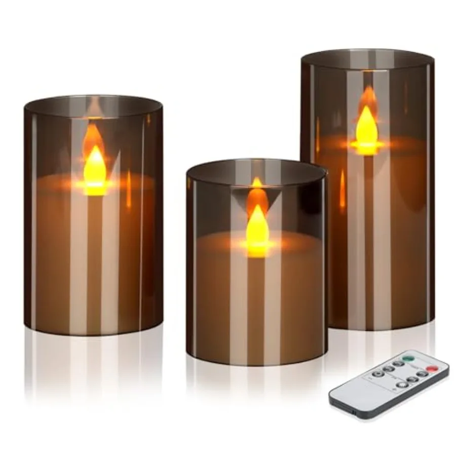Flameless Candles 4" 5" 6" Acrylic Glass Pillars 3" Diameter Battery Operated Flickering Candles Include 8-Key Remote with Time
Flameless Candles 4" 5" 6" Acrylic Glass Pillars 3" Diameter Battery Operated Flickering Candles Include 8-Key Remote with Time