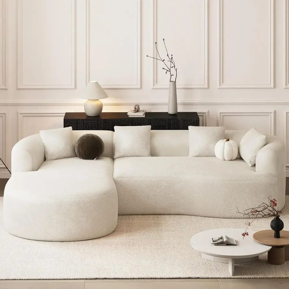 Oversized 111 Sectional Sofa with Chaise, Deep Seating, No Assembly, Beige White Luxury Couch
Oversized 111 Sectional Sofa with Chaise, Deep Seating, No Assembly, Beige White Luxury Couch