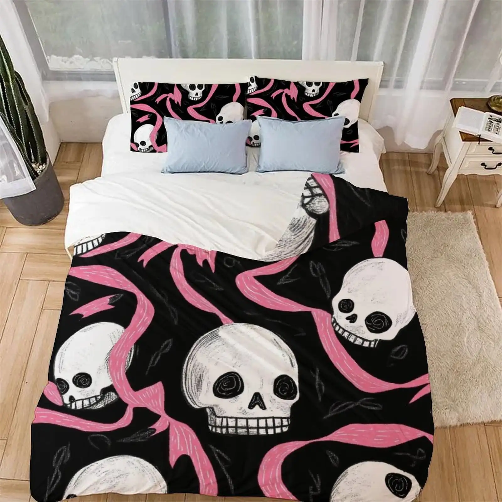 Skull Printed Quilt Cover Duvet Cover Bedding Set Suitable Childrens Boys Girls and Adults Warm Soft Breathable and Comfortable
Skull Printed Quilt Cover Duvet Cover Bedding Set Suitable Childrens Boys Girls and Adults Warm Soft Breathable and Comfortable