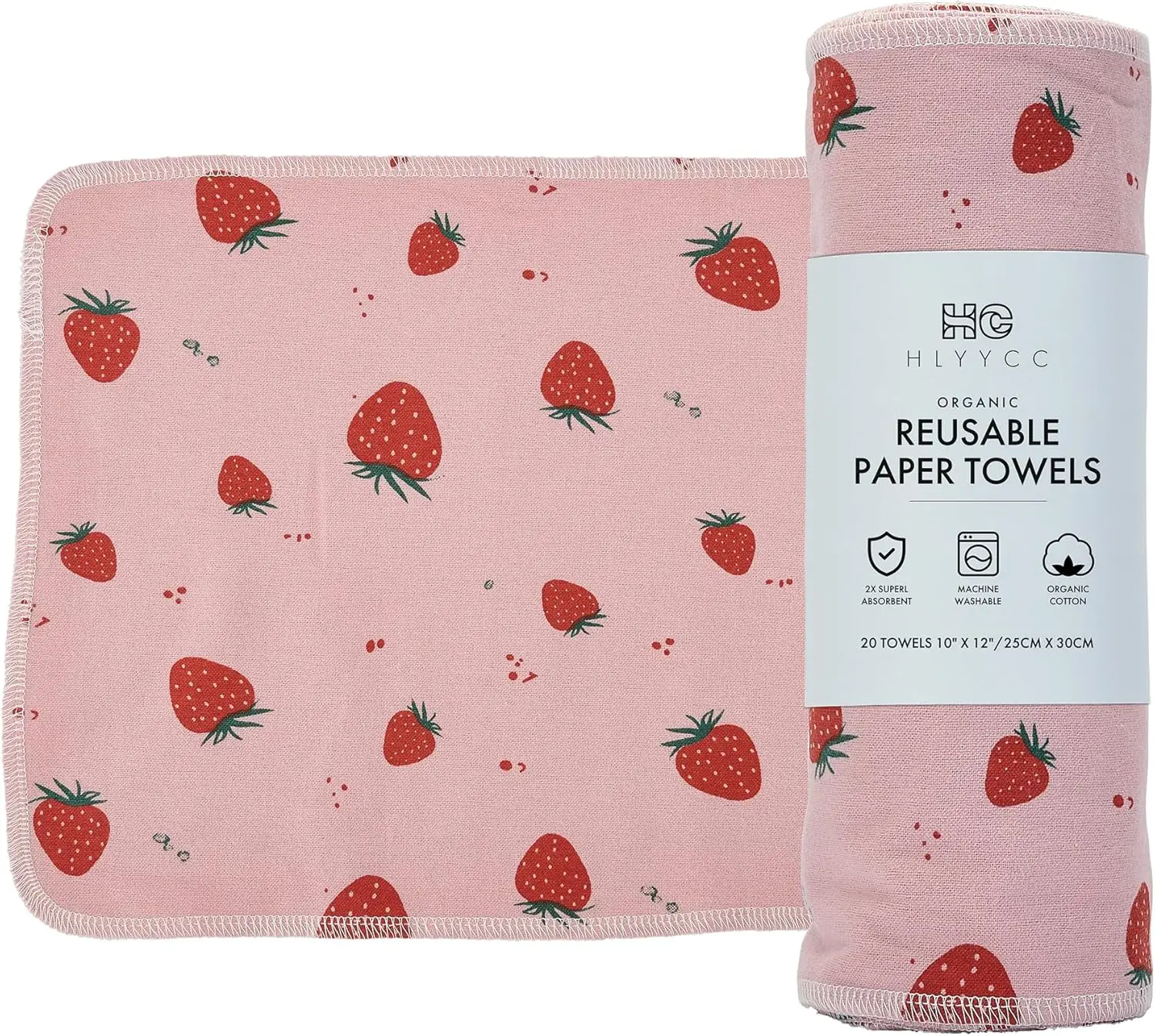 20 Pack Reusable Paper Towels, Washable Cotton Napkins, Super Soft & Absorbent, 9.84x11.81in (Strawberry Jam)
20 Pack Reusable Paper Towels, Washable Cotton Napkins, Super Soft & Absorbent, 9.84x11.81in (Strawberry Jam)