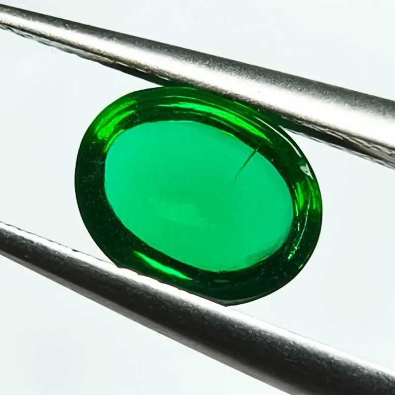 Lab Grown Zambian Emeralds Oval Smooth Surface Jewelry Production Main with Cracks Inclusions Inside Shape AGL Certificate
Lab Grown Zambian Emeralds Oval Smooth Surface Jewelry Production Main with Cracks Inclusions Inside Shape AGL Certificate
