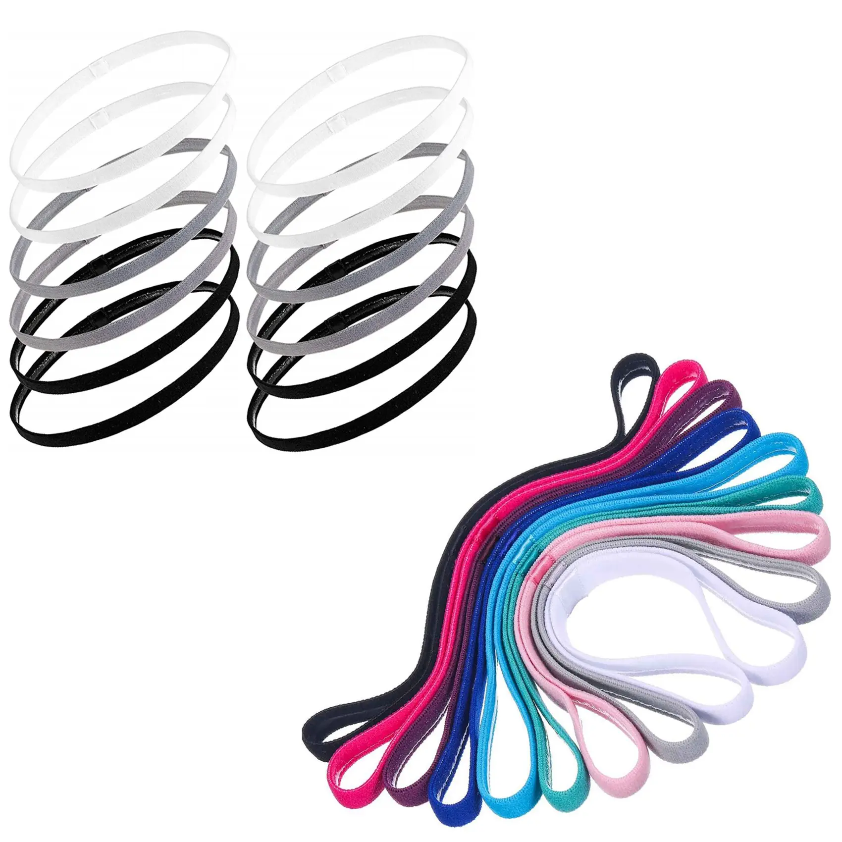 21 Pieces Thick Non-Slip Elastic Sport Headbands Hair Headbands,Exercise Hair And Sweatbands For Women And Men 
21 Pieces Thick Non-Slip Elastic Sport Headbands Hair Headbands,Exercise Hair And Sweatbands For Women And Men