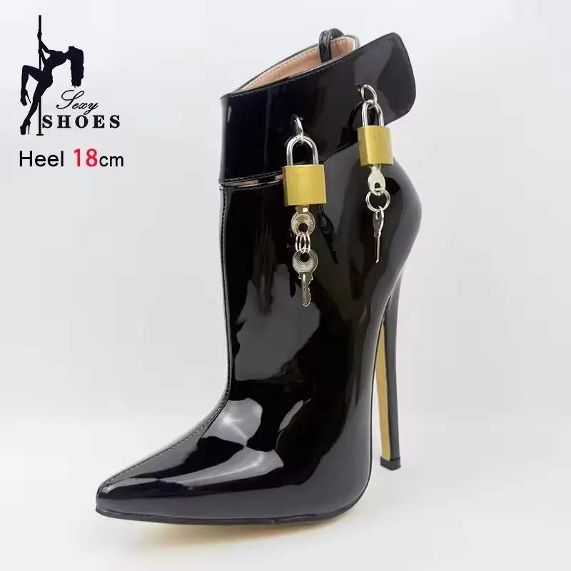 Black Ultra High Heel 18CM Ballet Boots Stiletto Sexy Fetish Women Fashion Shoes Customized Version Ankle Wrap Strap Short Boots
Black Ultra High Heel 18CM Ballet Boots Stiletto Sexy Fetish Women Fashion Shoes Customized Version Ankle Wrap Strap Short Boots