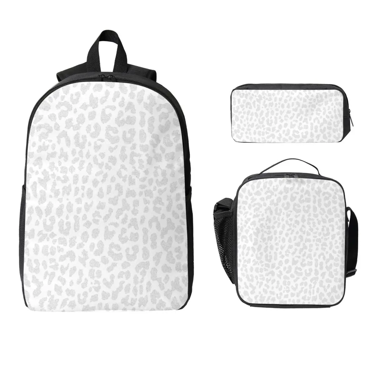Pale Gray Leopard Backpack Student Boys Girls BookBag School Bag Laptop Shoulder Bags 3ps Insulated Lunch Bag Pencil Case
Pale Gray Leopard Backpack Student Boys Girls BookBag School Bag Laptop Shoulder Bags 3ps Insulated Lunch Bag Pencil Case