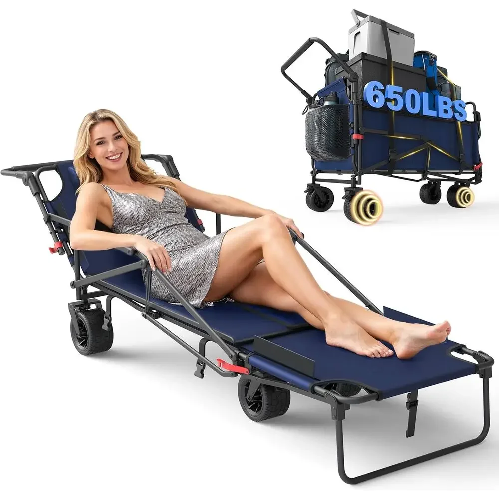 Durable 2-in-1 Collapsible Utility Wagon with 650lb Capacity, All-Terrain Wheels, Brakes, and Side Baskets - Blue
Durable 2-in-1 Collapsible Utility Wagon with 650lb Capacity, All-Terrain Wheels, Brakes, and Side Baskets - Blue