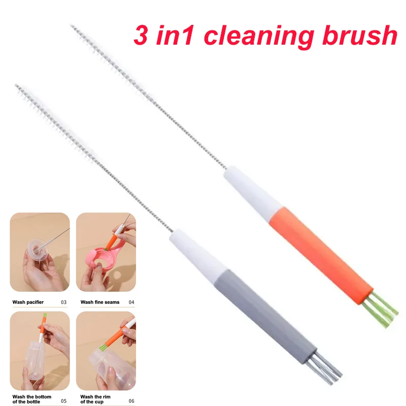 Multi-function Cleaning Brush Long Bristle Cleaner for Washing Glass Straws Tea Pot Spout Mini Bottle 3in1 Kitchen Gadgets
Multi-function Cleaning Brush Long Bristle Cleaner for Washing Glass Straws Tea Pot Spout Mini Bottle 3in1 Kitchen Gadgets