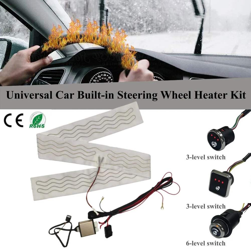 40W Car Built-in Steering Wheel Heater Kit 12V Universal Alloy Wire Heating Pad 3-level/6-level Control Switch 42℃-48℃ Heat
40W Car Built-in Steering Wheel Heater Kit 12V Universal Alloy Wire Heating Pad 3-level/6-level Control Switch 42℃-48℃ Heat