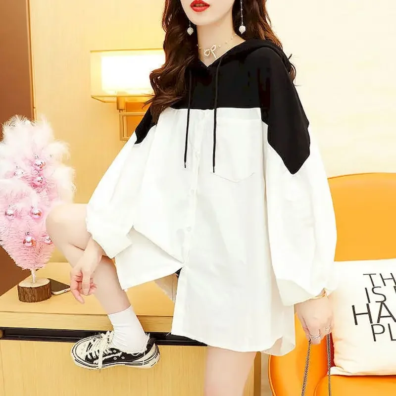 Fashion Hoodies Women Stitching Mid-length Hooded Pullover Autumn Trendy Tops Loose Oversized Design Long-sleeved T Shirts Woman
Fashion Hoodies Women Stitching Mid-length Hooded Pullover Autumn Trendy Tops Loose Oversized Design Long-sleeved T Shirts Woman