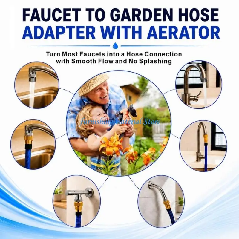 Y5GD Copper Faucet Adapter Copper Faucet to Hose Adapter For Standard Garden Hose
Y5GD Copper Faucet Adapter Copper Faucet to Hose Adapter For Standard Garden Hose