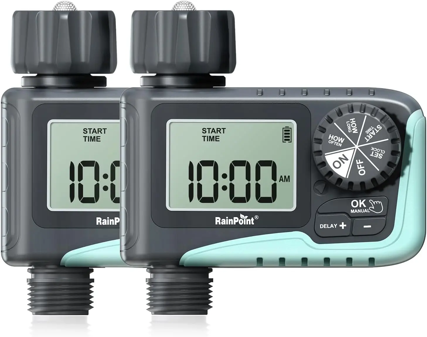 Programmable Sprinkler Timer with Rain Delay, Digital Watering System for Garden Hose, 2 Pack
Programmable Sprinkler Timer with Rain Delay, Digital Watering System for Garden Hose, 2 Pack
