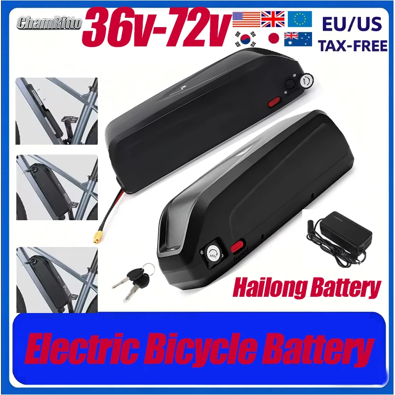 For Hailong Battery 36V-48V-52V-60V-72V 20Ah 30Ah rechargeables for Bafang 2000W1000W 750W 500W 250W BBS02 BBS03 BBSHD
For Hailong Battery 36V-48V-52V-60V-72V 20Ah 30Ah rechargeables for Bafang 2000W1000W 750W 500W 250W BBS02 BBS03 BBSHD