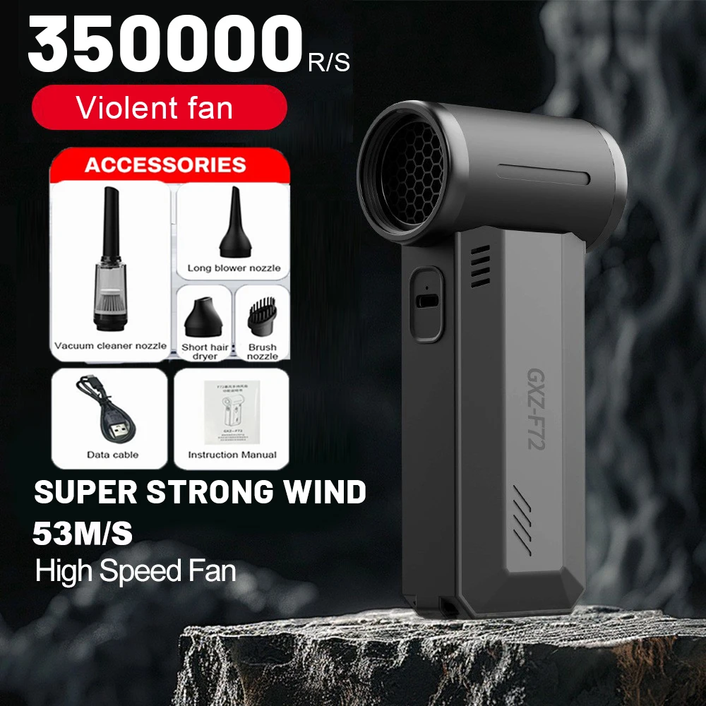 350000 RPM Turbo Violent Fan Powerful Blower for Cleaning Pocket Dust Blower Rechargeable Mini Turbo Jet Fan 53m/s Wind Speed
350000 RPM Turbo Violent Fan Powerful Blower for Cleaning Pocket Dust Blower Rechargeable Mini Turbo Jet Fan 53m/s Wind Speed