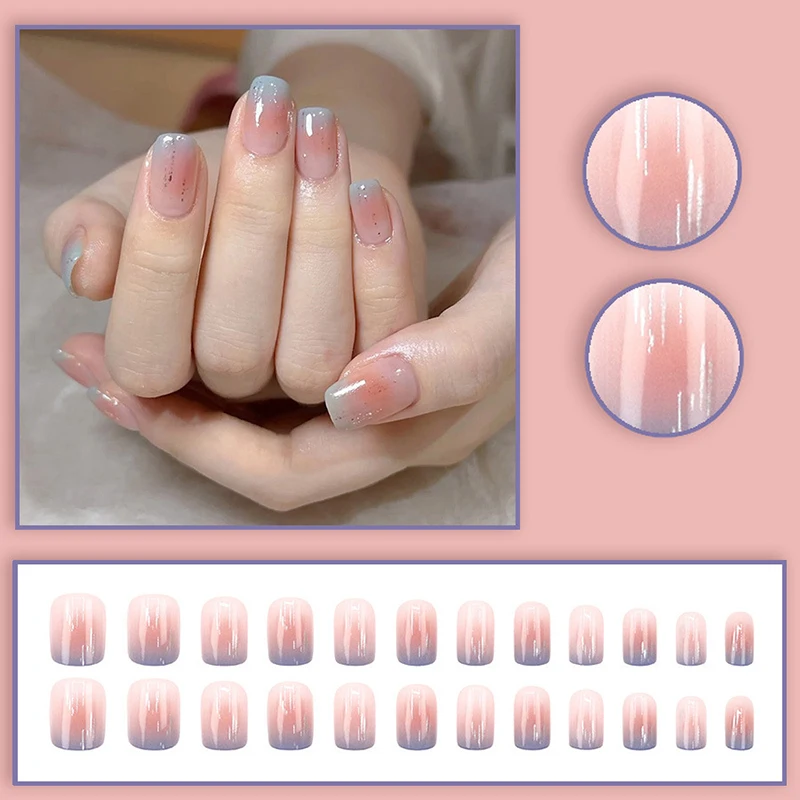 24pcs Women Simple Temperament Press On Nails French Style Square Short Fake Nails Detachable Nail Patch Nails Wear Nail Set
24pcs Women Simple Temperament Press On Nails French Style Square Short Fake Nails Detachable Nail Patch Nails Wear Nail Set