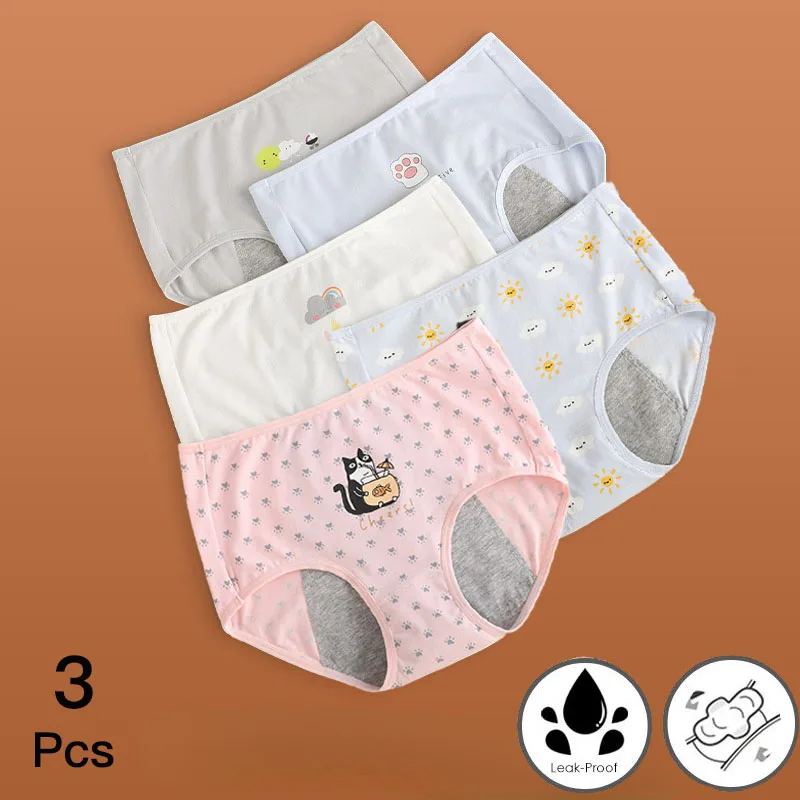 3pcs Cute Cartoon Girls Menstrual Panties For Teenager Leakproof Physiological Period Cotton Underwear Culotte Menstruelle
3pcs Cute Cartoon Girls Menstrual Panties For Teenager Leakproof Physiological Period Cotton Underwear Culotte Menstruelle