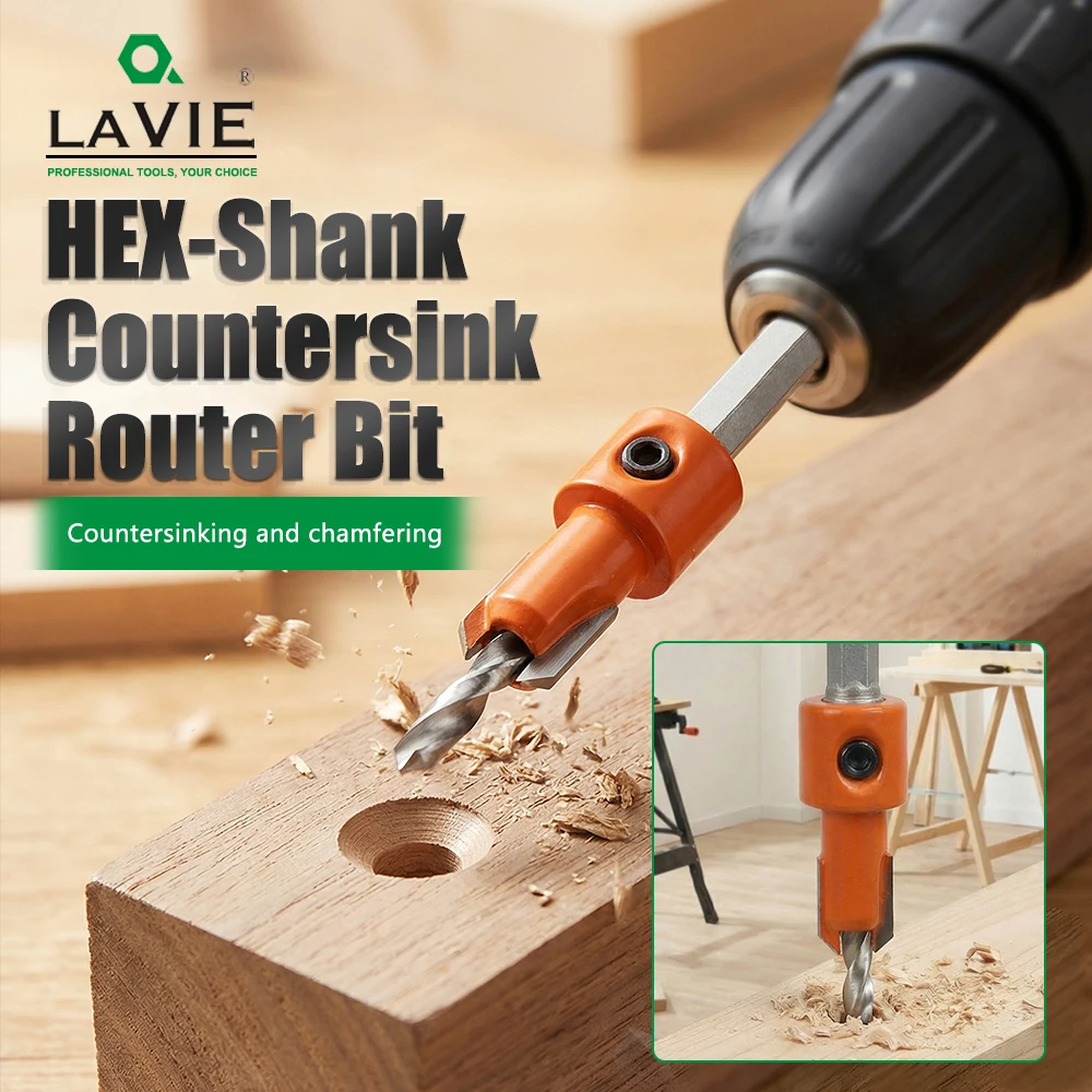 LAVIE 1pc 1/4" Hex Shank Countersink Bit, 8mm 10mm Countersink Drill Bits For Wood, For Electric Drill Impact Driver CH339D
LAVIE 1pc 1/4" Hex Shank Countersink Bit, 8mm 10mm Countersink Drill Bits For Wood, For Electric Drill Impact Driver CH339D